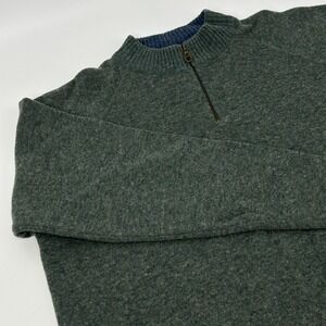 Pendleton Sweater Men's XL M Green 1/4 Zip Lambswool Blend Knit Pullover